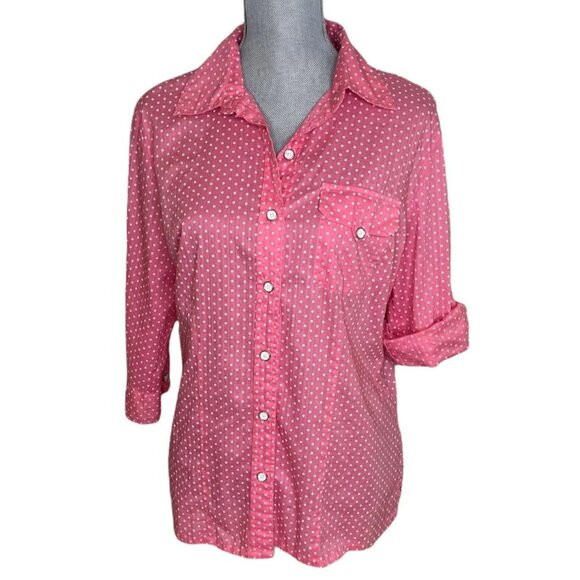 KAREN SCOTT BUTTON DOWN TOP SIZE M - Picture 1 of 6